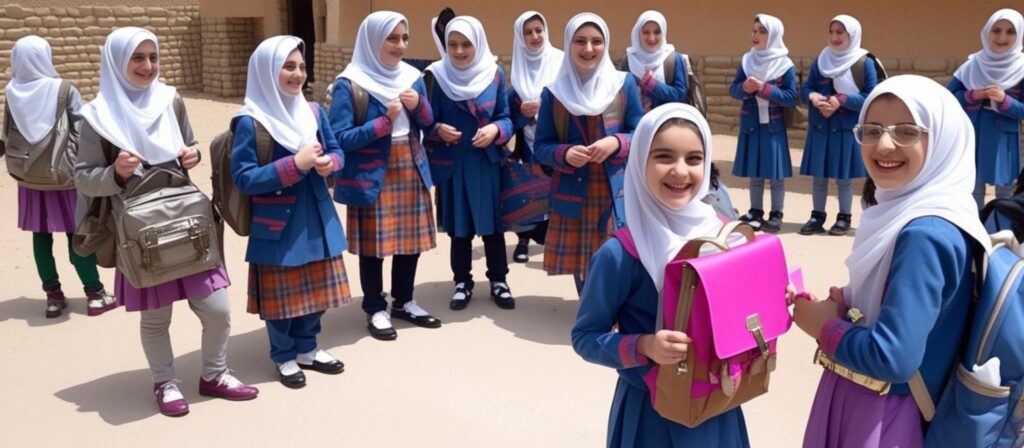 Iranische Schülerinnen und Iranische Mädchenschule vor dem Angriff